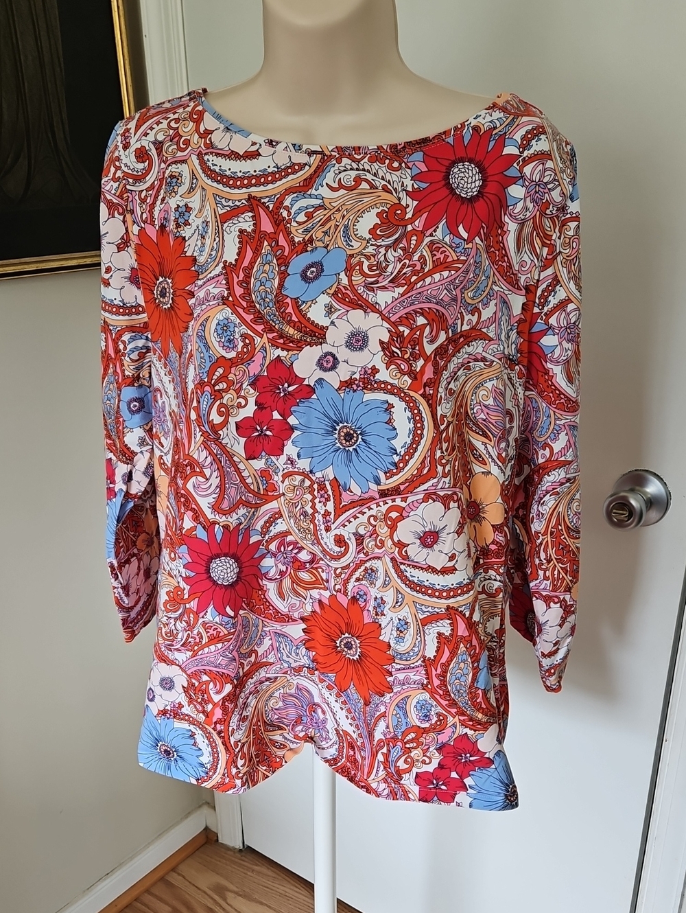 Talbots Floral & Paisley Top Size XL